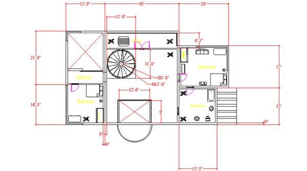 Second Floor Plan of the Modern Mansion Design