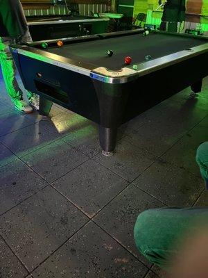 The pool tables!