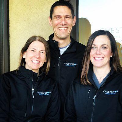 Chesterton Family Dental Doctors- Dr. Mystie Pieters, Dr. Bob Pieters, and Dr. Heather Hradek