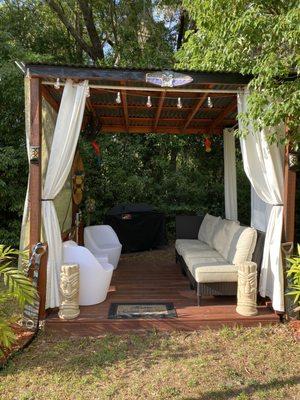 Gazebo in the backyard.