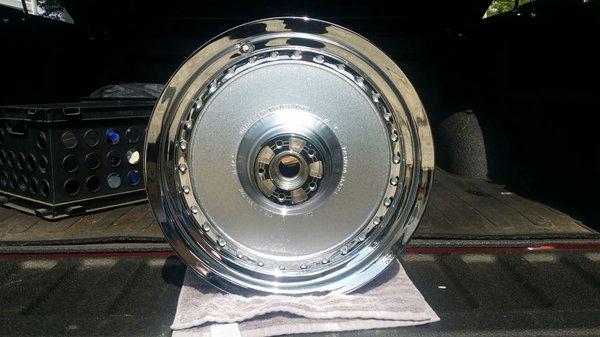 Great job re-chroming my Harley wheel.... Looks better than when it was new!