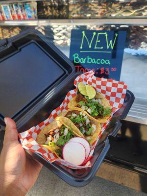 Our Barbacoa is one of the most popular meats in our menu. We have barbacoa Tacos, Burritos, and Quesadillas.