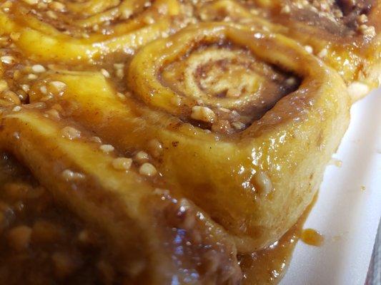 caramel rolls close up