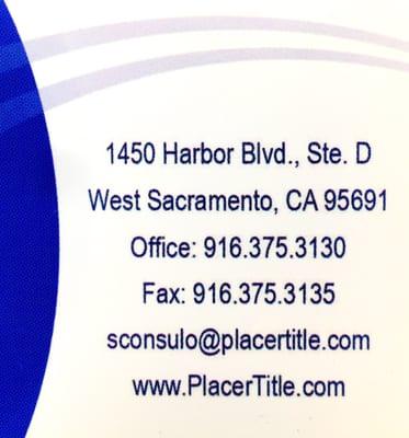 Info. Placer Title Company in Harbor Blvd., West Sacramento,