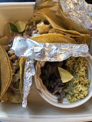 Fiesta Fuego taco plate at SayTown Tacos