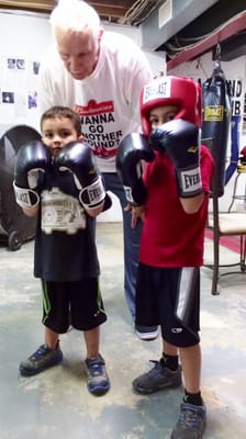 4 & 6 year olds - boxing lessons at Box a Round Boxing Club in Stoughton, MA