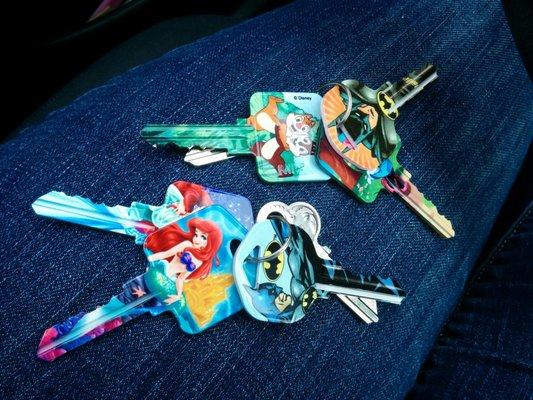 I'm very happy with the service. I got six keys with designs for only $5 each key!