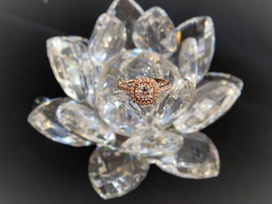 Rose Gold diamond ladies ring