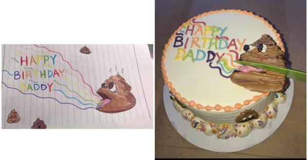 The given drawing design vs the cake