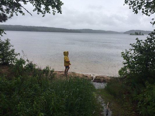 A view of Burntside Lake on a rainy Sunday