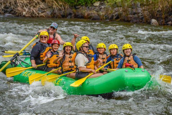 This picture is of our amazing mom and kid group after going through the rapids. Our kids wanted more rapid adventures.