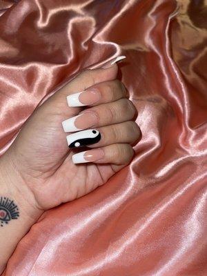 Full set white French tip nails