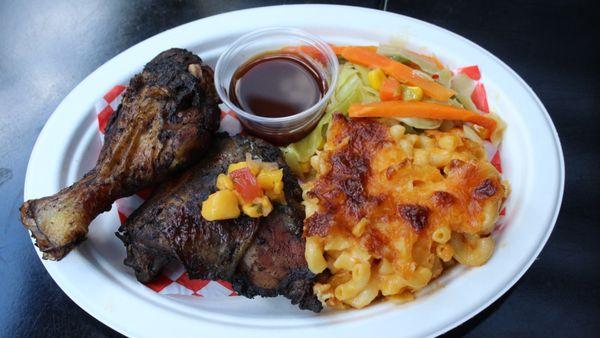 Jerk chicken plate from Sizzlin Jamaican Cuisines