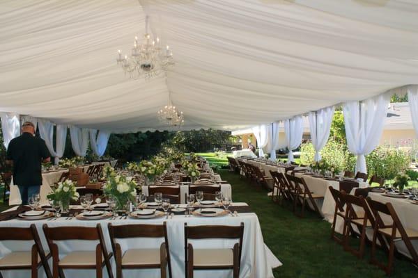 Tent decor with Chandelier