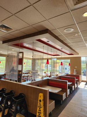 Restaurant interior soffit box re installation.