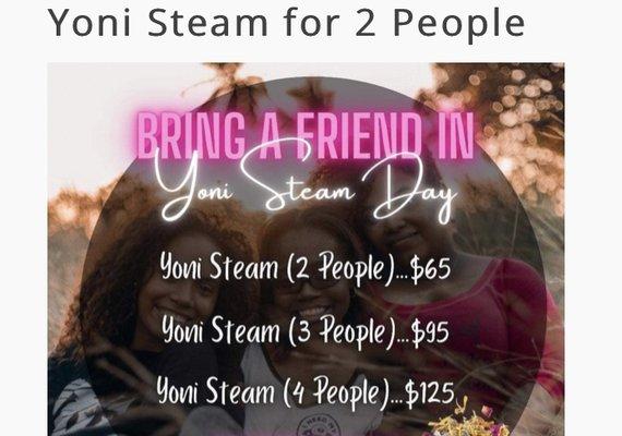 Yoni Steam Parties Available....