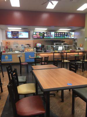 Inside Auntie Anne's & Subway, Fremont, CA.