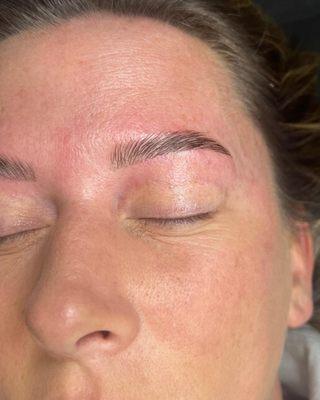 Brow lamination with tint