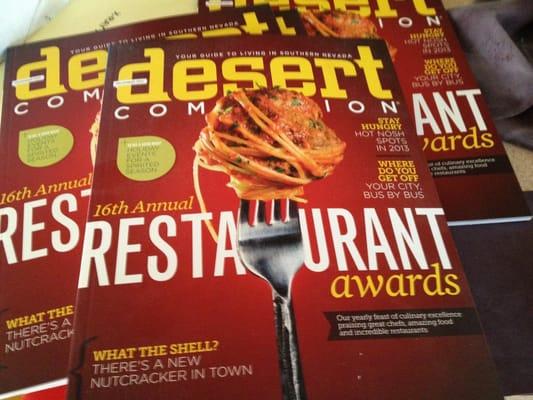 16th Annual Restaurant Awards issue.