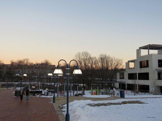 A partial view of Columbia Lakefront and the Bailey Park from the parking lot.