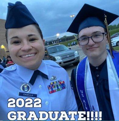 SSgt Casella with the newest Air Force member