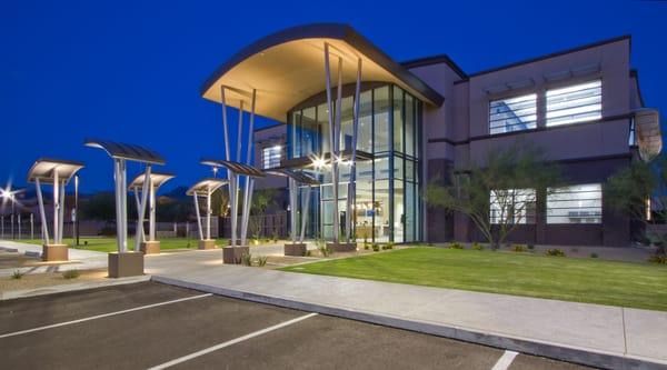 A stunning two-story glass entry welcomes you and your guests.