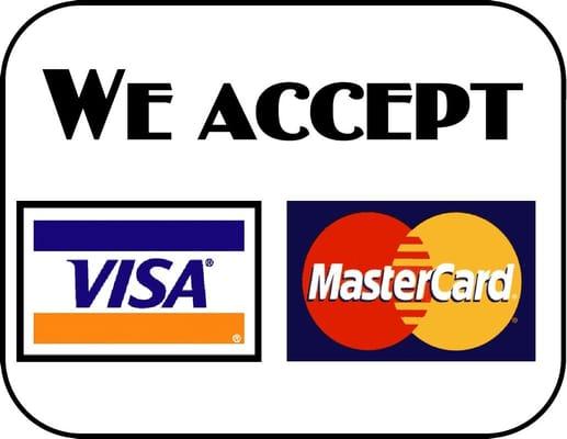 We accept - VISA / MC / DISC