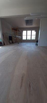 New sub underlayment in dining and living room