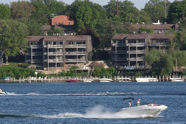 A view of West Oaks from beautiful West Lake Okoboji.