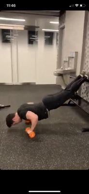 Using dumbbells for grips in push ups can help you keep a more neutral wrist position.