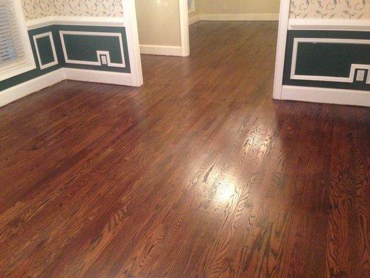 Here is the final product, this was a cheap engineered floor in Woodstock that we sanded and made beautiful. CAREFUL CAREFUL..