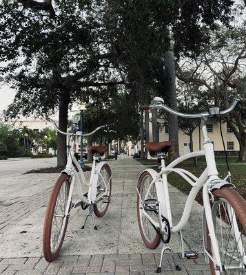 Our brand new bikes cruising Atlantic Avenue. What a beautiful day!