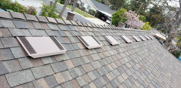 New shingles and attic vents.