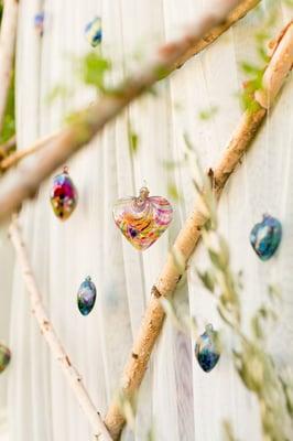 Glass hearts from Tokenz that adorned our wedding chuppah