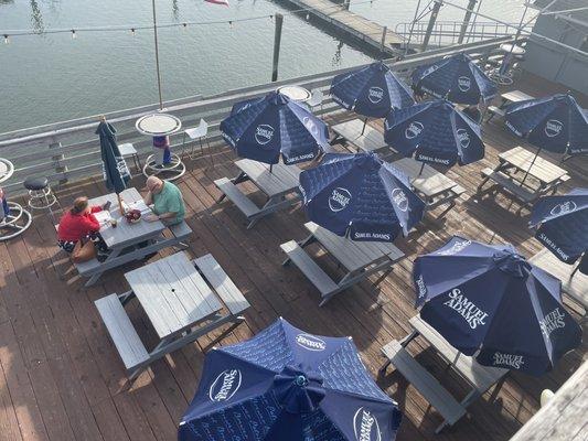 View of the outside deck tables