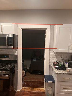 One half of our kitchen was hung several inches higher than the other. Not to mention they promised us molding on top of the cabinets.