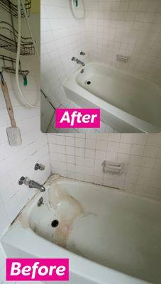 Deep cleaning of removing mold & discoloration. Tiles and grunts.