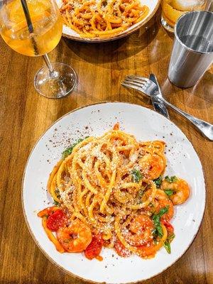 Shrimp Spaghetti (subbed bucatini) Instagram @sipsandfare