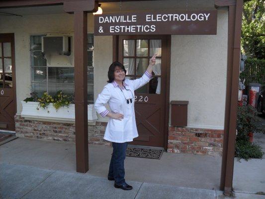 Sharon owner of Danville Electrology, downtown Danville.