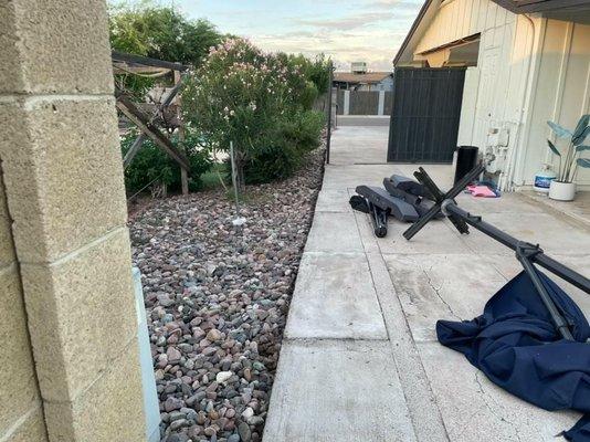 Storm Damage Wood Fence in Phoenix, Az.  Fence Teardown and Junk Removal with Junk Mania