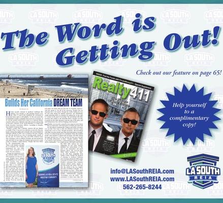 Be part of a nationally-recognized LA South REIA as featured in the Feb 2014 issue of Realty 411 magazine.