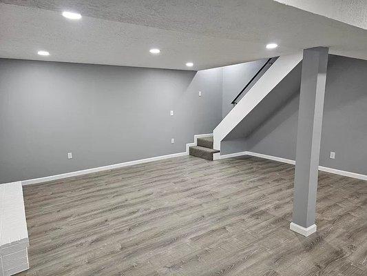 Paint & Flooring Basement Remodel