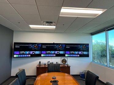 Installed 3 monitors in a conference room, all voice activated