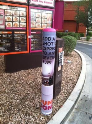 Bollard wraps at Dunkin Dounts