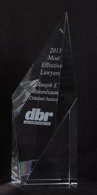 WINNER OF MOST EFFECTIVE LAWYER  IN CRIMINAL JUSTICE IN SOUTH FLORIDA 