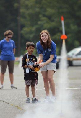 Launching Rockets during summer camp.