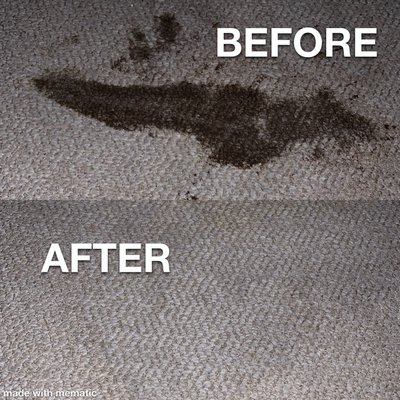 Before and after carpet stain removal