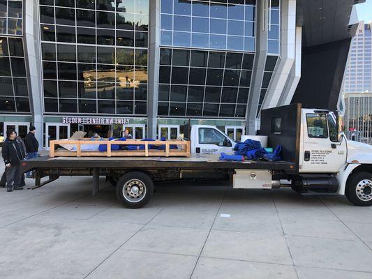 Delivery of custom crated fine art to the Golden One Center !!