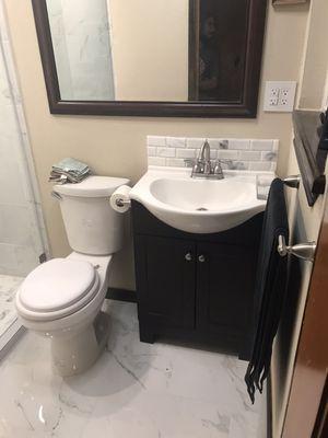 Just finished another bathroom remodel I think it turned out great small bathroom with good taste nice and clean