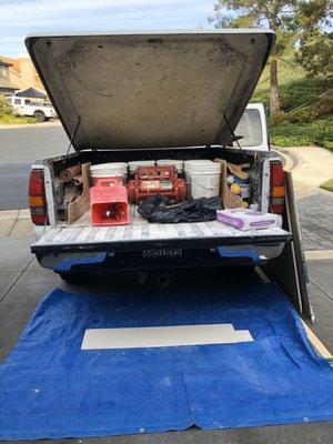 Ken taught his son to always keep the job site organized and protect the customer's property.